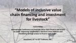 Models of inclusive value chain financing and investment for livestock