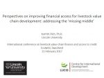 Perspectives on improving financial access for livestock value chain development: addressing the ‘missing middle’