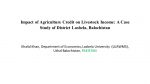 Impact of agricultural credit on livestock income: A case study of District Lasbela, Balochistan