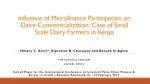 Influence of microfinance participation on dairy commercialisation: case of small scale dairy farmers in Kenya
