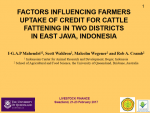 Factors influencing farmers’ uptake of credit for cattle fattening in two districts In East Java, Indonesia