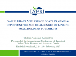 Value Chain Analysis of goats in Zambia: opportunities and challenges of linking smallholders to markets